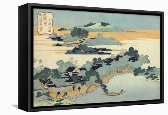 Bamboo Hedge at Kumemura (Kumemura Chikur), from the Series Eight Views of the Ryukyu Islands-Katsushika Hokusai-Framed Stretched Canvas