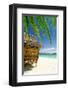 Bamboo Hut On A Tropical Beach-null-Framed Art Print