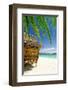 Bamboo Hut On A Tropical Beach-null-Framed Art Print