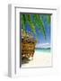 Bamboo Hut On A Tropical Beach-null-Framed Art Print