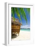 Bamboo Hut On A Tropical Beach-null-Framed Art Print