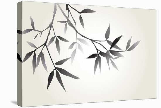 Bamboo Illustration, Japanese Calligraphy-Ataly-Stretched Canvas