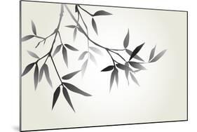 Bamboo Illustration, Japanese Calligraphy-Ataly-Mounted Photographic Print