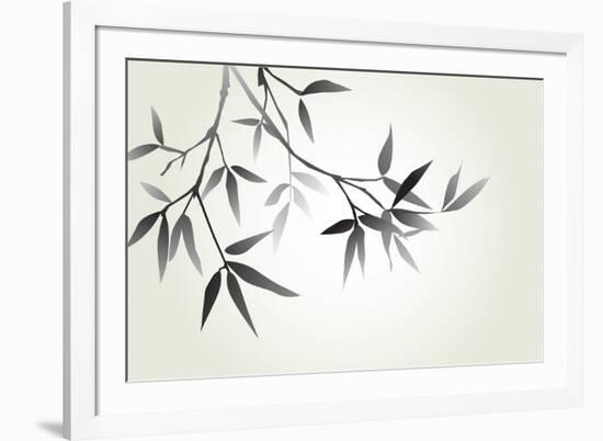 Bamboo Illustration, Japanese Calligraphy-Ataly-Framed Photographic Print