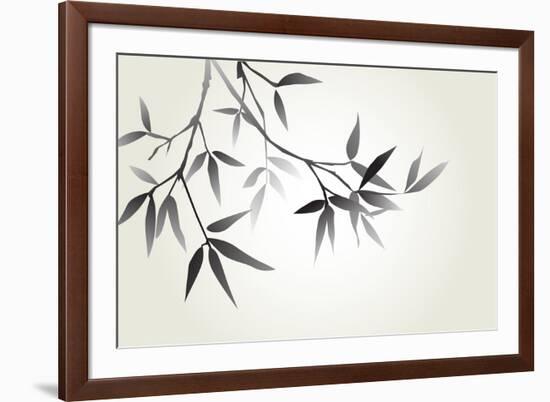 Bamboo Illustration, Japanese Calligraphy-Ataly-Framed Photographic Print