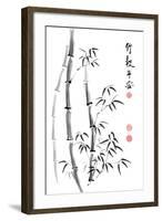 Bamboo Ink Painting And Calligraphy-yienkeat-Framed Art Print