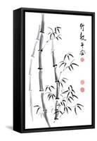 Bamboo Ink Painting And Calligraphy-yienkeat-Framed Stretched Canvas