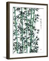 Bamboo Ink Painting. Translation: Wellbeing-yienkeat-Framed Art Print