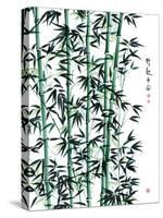 Bamboo Ink Painting. Translation: Wellbeing-yienkeat-Stretched Canvas