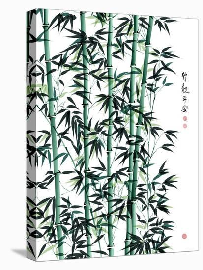 Bamboo Ink Painting. Translation: Wellbeing-yienkeat-Stretched Canvas