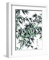 Bamboo Ink Painting. Translation: Wellbeing-yienkeat-Framed Art Print