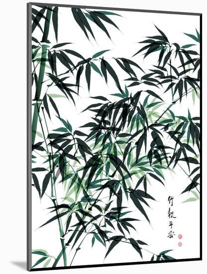 Bamboo Ink Painting. Translation: Wellbeing-yienkeat-Mounted Art Print