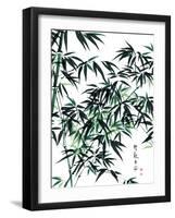 Bamboo Ink Painting. Translation: Wellbeing-yienkeat-Framed Art Print