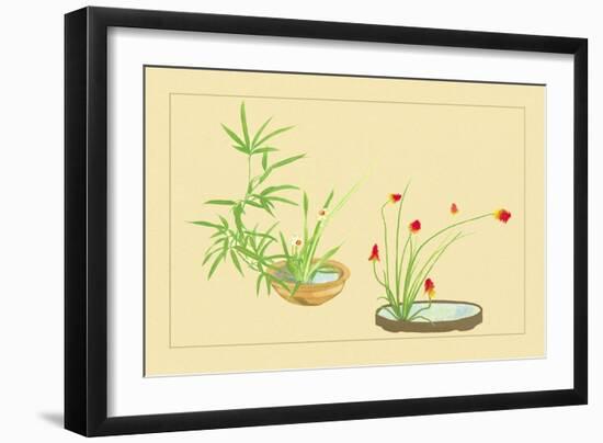 Bamboo, Narcissus, and Lily-Sofu Teshigahara-Framed Art Print
