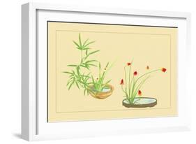 Bamboo, Narcissus, and Lily-Sofu Teshigahara-Framed Art Print