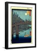 Bamboo Quay by Kyobashi Bridge. (One Hundred Famous Views of Ed), C. 1858-Utagawa Hiroshige-Framed Premium Giclee Print