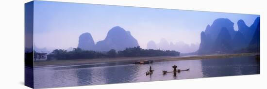 Bamboo Raft On The Li River, Yangshuo, Guangxi, China-Keren Su-Stretched Canvas