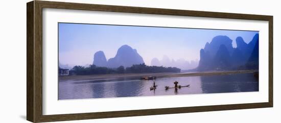 Bamboo Raft On The Li River, Yangshuo, Guangxi, China-Keren Su-Framed Photographic Print