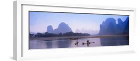 Bamboo Raft On The Li River, Yangshuo, Guangxi, China-Keren Su-Framed Photographic Print