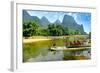 Bamboo Rafting in Li River, Guilin - Yangshou China-kenny001-Framed Photographic Print