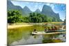 Bamboo Rafting in Li River, Guilin - Yangshou China-kenny001-Mounted Photographic Print