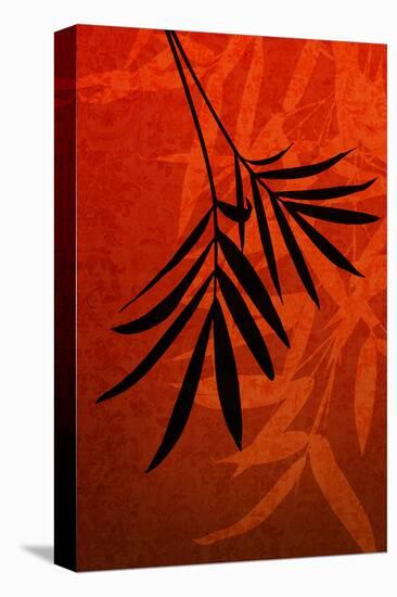 Bamboo Shade on Red I-Christine Zalewski-Stretched Canvas