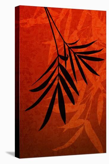 Bamboo Shade on Red I-Christine Zalewski-Stretched Canvas