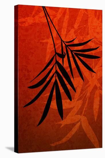 Bamboo Shade on Red I-Christine Zalewski-Stretched Canvas