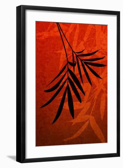 Bamboo Shade on Red I-Christine Zalewski-Framed Art Print