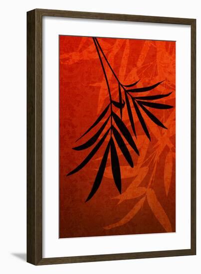 Bamboo Shade on Red I-Christine Zalewski-Framed Art Print