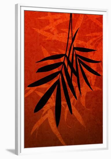 Bamboo Shade on Red II-Christine Zalewski-Framed Premium Giclee Print