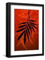 Bamboo Shade on Red II-Christine Zalewski-Framed Art Print