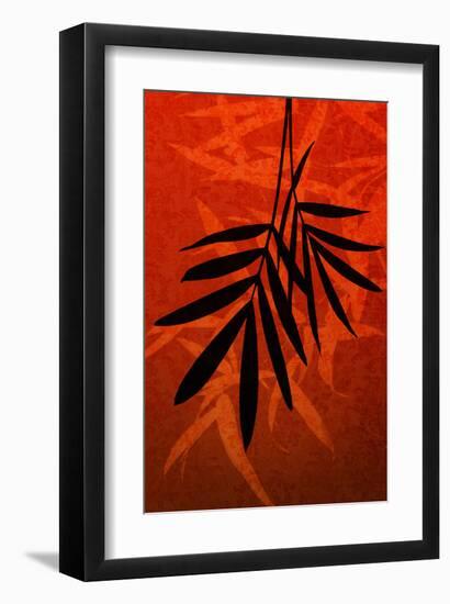 Bamboo Shade on Red II-Christine Zalewski-Framed Art Print