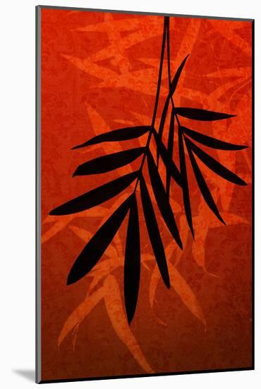 Bamboo Shade on Red II-Christine Zalewski-Mounted Art Print