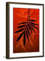 Bamboo Shade on Red II-Christine Zalewski-Framed Art Print