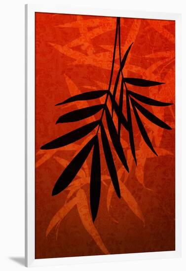 Bamboo Shade on Red II-Christine Zalewski-Framed Art Print