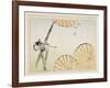 Bamboo, Umbrellas, a Cat and Butterflies, C. 1877-Shibata Zeshin-Framed Giclee Print