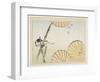 Bamboo, Umbrellas, a Cat and Butterflies, C. 1877-Shibata Zeshin-Framed Giclee Print