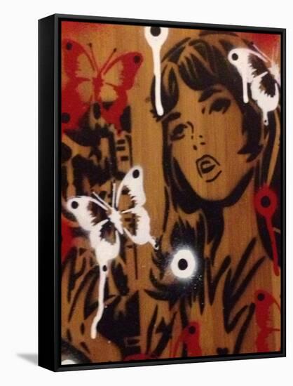 Bamboo-Abstract Graffiti-Framed Stretched Canvas