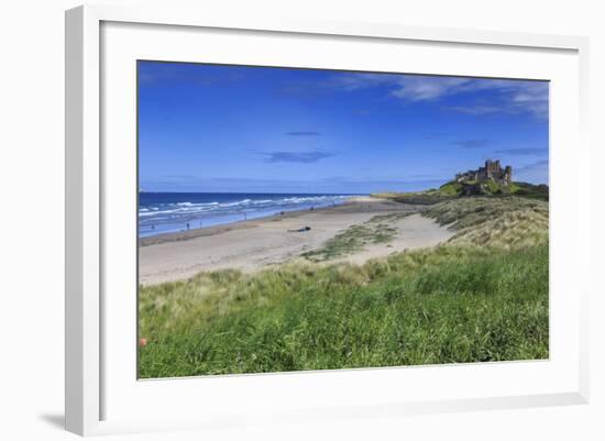 Bamburgh Castle across the Dunes, Early Summer Afternoon, Northumberland, England, United Kingdom-Eleanor Scriven-Framed Photographic Print