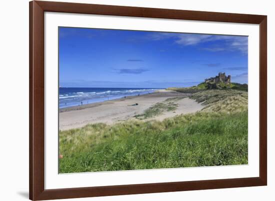 Bamburgh Castle across the Dunes, Early Summer Afternoon, Northumberland, England, United Kingdom-Eleanor Scriven-Framed Photographic Print