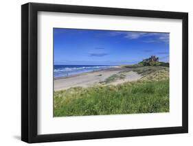 Bamburgh Castle across the Dunes, Early Summer Afternoon, Northumberland, England, United Kingdom-Eleanor Scriven-Framed Photographic Print