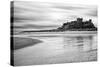 Bamburgh Castle and Beach at Low Tide, Northumberland, Uk-Nadia Isakova-Stretched Canvas