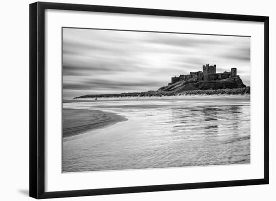 Bamburgh Castle and Beach at Low Tide, Northumberland, Uk-Nadia Isakova-Framed Photographic Print