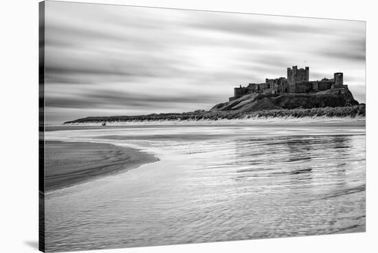 Bamburgh Castle and Beach at Low Tide, Northumberland, Uk-Nadia Isakova-Stretched Canvas