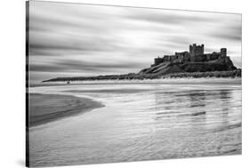 Bamburgh Castle and Beach at Low Tide, Northumberland, Uk-Nadia Isakova-Stretched Canvas