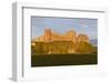 Bamburgh Castle and Cricket Green in Evening Sunshine, Bamburgh, Northumberland, England-Eleanor Scriven-Framed Photographic Print