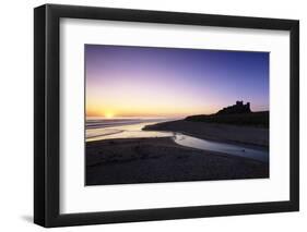 Bamburgh Castle at Sunrise, Bamburgh, Northumberland, England, United Kingdom, Europe-Markus Lange-Framed Photographic Print