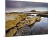 Bamburgh Castle Bathed in Evening Light with Foreground of Barnacle-Encrusted Rocks and Rock Pools-Lee Frost-Mounted Photographic Print