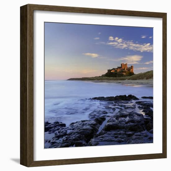 Bamburgh Castle Bathed in Warm Evening Light, Bamburgh, Northumberland, England, United Kingdom-Lee Frost-Framed Photographic Print